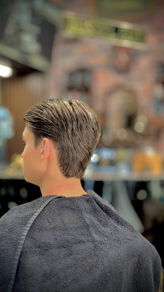 a person with a haircut